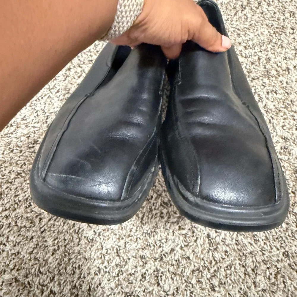 Cole Haan Country Men Black Leather Square Toe Loafers PM10021 Size 11.5M